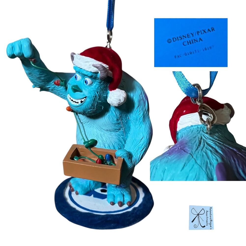 Disney Store Disney Pixar Monsters, Inc. Sulley Santa Holiday Ornament